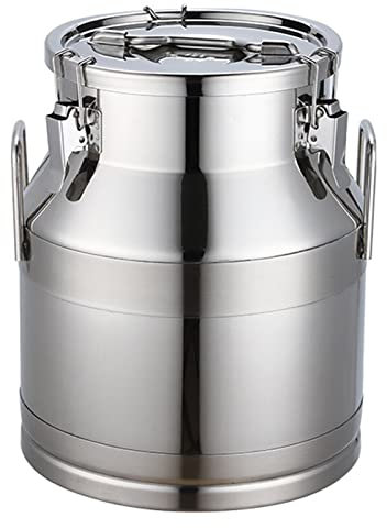 Adima Acier Inoxydable 304 Bidons De Lait Seau À Vin Baquet Pot À Lait Baril De Pétrole Boîte À Thé Avec Couvercle Scellé En Silicone Seau De Transport De Lait Pour Liquide Et Stockage Solide,46L