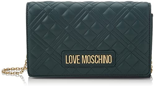 Love Moschino Borsa Quilted Pu Bottiglia, BORSA A SPALLA Donna, Verde, 14x22x7