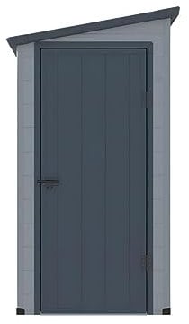 Vente-unique - Abri de Jardin en résine adossé Gris Clair 2,09 m² Alberto