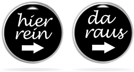 Schmuck Teenager Mädchen Lustige Ohrringe Witzig Hier Rein Da Raus Ohrstecker Damen Nickelfrei Hypoallergen Cabochon Edelstahl Schwarz Silber