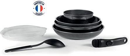 Batterie de cuisine 8 piéce Noir Aluminium induction Fabriqué en France