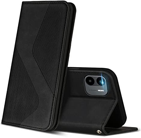 ZONNAVI Coque pour Xiaomi Redmi A1 / Redmi A2, Premium Étui Housse en Cuir de Protection avec [Emplacements Cartes] [Magnetique], Clapet Folio Portefeuille pour Redmi A1 / A2 (Noir)