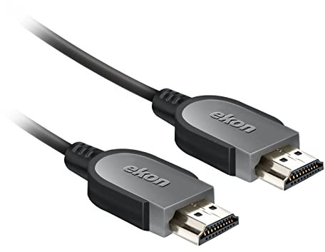 Ekon HDMI-Kabel mit Ethernet-Stecker, 1,8 Meter, 4K Ultra HD und 3D Auflösungen für TV, Projektoren, Laptop, PC, MacBook, Playstation, Nintendo Switch