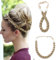 Elailite Haarband Geflochten Haargummi mit Haare Damen Haarteile Dutt Braids Extensions Stirnband Breit 1.5cm/S Zopf Haarreif Verstellbare Kopfband Haarschmuck 27g Aschblond