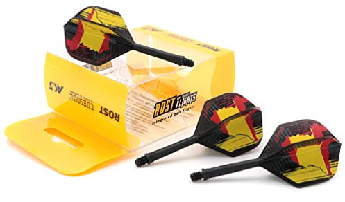 CUESOUL ROST Integrated Dart Shaft and Flights Medium, Standardform mit exquisitem Muster, 3er-Set