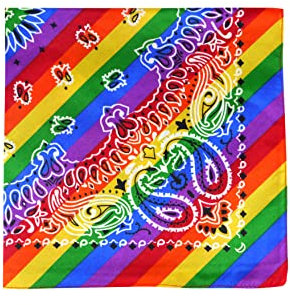 HENBRANDT Bandana mit Regenbogen-Paisleymuster, für Damen und Herren, Kopfbedeckung, Halstuch, Schal, Stirnband, Nackenwärmer, Gesichtsbedeckung – Gay Pride LGBTQ Kleidung und Accessoires
