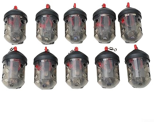 10pcs Angeln Feeder Korb, Köderkäfig Gerät, Angelausrüstung, Kappe Schwimmen Feeder Kompatibel mit Maden Angeln Zubehör