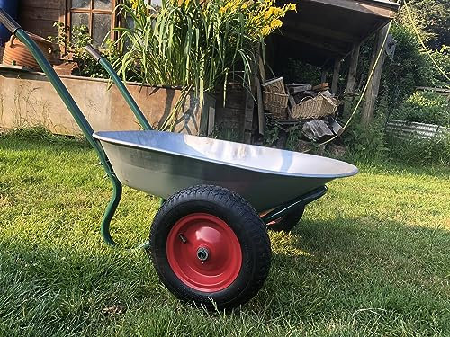 2 Wheeled Wheelbarrow Galvanised Steel 85lt