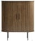 Trendstore Uriel Highboard in Lamellenoptik, Schiebetüren, moderner Retrolook, Lamellen-Design, Metallakzente, praktische Metallfüße, 2 Einlegeböden, Wohnzimmer, Lamellen Eiche Furnier Smoked