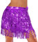 Monbessi Glitzer Rock Damen Pailletten Rock Stilvoll GlitzerRock Karneval FransenRock (Lila)