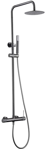 IMEX BDD038/BGM LINE Conjunto Ducha Monomando Black Gun Metal