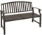 Outsunny Garden Bench, Outdoor Metal Bench with Slatted Seat and Backrest, Curved Armrest, for Conservatory, Garden, Poolside, Deck, Brown