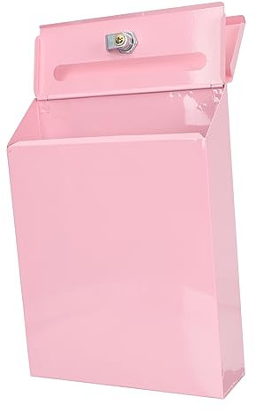 jojofuny Briefkasten Mit Schloss Briefkasten Posthalter Aufkleber Paket Briefvorrat Zeitungshalter Topper Wohnaccessoire Tropfen Geldsammlung Einmachglas Post Rosa Büro