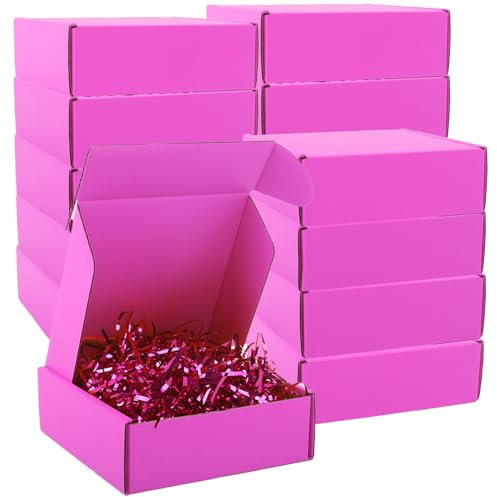 Versandkartons, 15 Stück, recycelbare Versandkartons, farbige Wellpappe, kleine Aufbewahrungsboxen für Versand, Versand, Geschenkverpackung, Sakura-Rosa