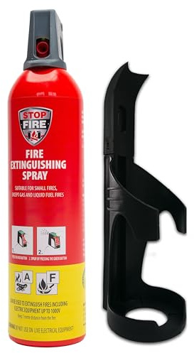 IWH Spray extincteur de 750 ml - Compact et idéal pour le camping, la voiture, la maison et les loisirs - Petit spray d'extinction idéal pour les déplacements - Classes de feu A et F