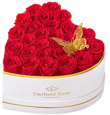 Eterfield 27 Forever Blumen in Herzform, konservierte Rosen, die ein Jahr halten, konservierte Blumen, Geburtstagsgeschenke für sie, Mutter, Frauen, Ehefrau, Jahrestag, Valentinstag, Muttertag