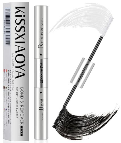 Eyelash Glue Lash Bond and Remover Professional Latex Free Cluster Lash Glue Waterproof Individual Eyelash Glue Super Strong Hold Cluster Lash Adhesive (Lash Glue and Remover, 5g+5g)