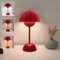 EXTRASTAR Flowerpot LED Tischlampe, Dimmbare Touch-Pilz Lampe, Kabellos mit 3 Farbtemperatur, USB-Aufladbare, Tischlampe für Schlafzimmer, Wohnzimmer, Rot