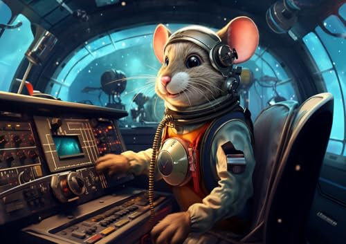 CALVENDO Poster 84,1 x 59,4 cm Querformat Paul - Die Raumfahrer Maus auf einer abenteuerlichen Reise im All| Bilder, Kunstdruck, Wandbild, Wanddeko, Prints ohne Rahmen