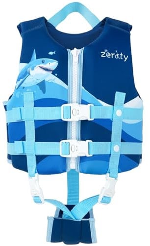 Zeraty Gilet de Natation pour Enfants pour Tout-Petitsavec Sangle de sécurité réglable Age 1-9 Ans / 22-50Lbs
