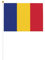 Rich&Rabbit Lot de 10 drapeaux de la Roumanie en tissu polyester pour événements et célébrations 21,6 x 14 cm