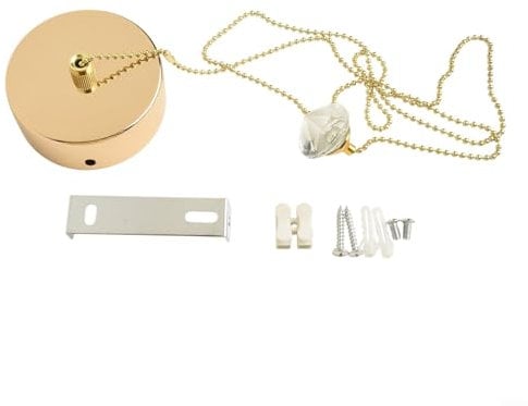 Pull Cord Light Switch Pendant Bathroom,Pull Cord Switch100cm Cord Pull String With A 3a Current Capacity Polished Chrome Finish(Gold)