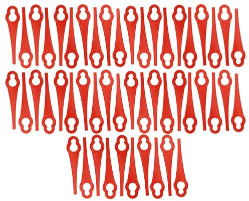vhbw 50x Ersatz-Messer Ersatz für Grizzly 91099379 für Rasentrimmer - Ersatzklinge Rot, Nylon/Kunststoff