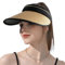 KOQAIIZ Viseras para Mujer, Sombrero Verano, Sombreros de Playa Mujer Viseras de Sombrero de Paja Plegables enrollables de ala Ancha