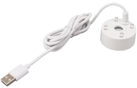 Nebelhersteller Fogger Atomizer mit 4 LED Perlen, USB Antrieb, für Fischtanks, Vasen, Wasserdichte Luftbefeuchter, Landschaftsgestaltung, Innen und Außen, Weiß