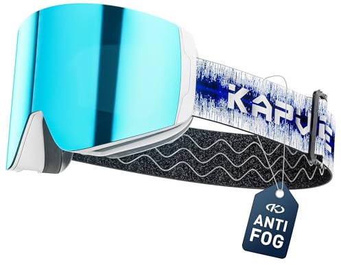 KAPVOE Magnetische Skibrille für Brillenträger OTG Snowboardbrille K718 | Für Herren & Damen, Anti-Beschlag, Magnet-Wechselsystem, helmkompatible Schneebrille für Ski, Snowboard & Wintersport