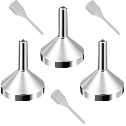 Lot de 3 petits entonnoirs + 3 entonnoirs à ressort pour cuisine - Entonnoir de remplissage en métal