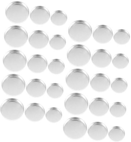 FRCOLOR 30 Stück Teiliges Runde Lidschattenpfannen aus Robustem Aluminium Nachfüllbare Leere Kosmetikbehälter für DIY Schminkpalette Vielseitig für Lidschatten Highlighter Kompakt und