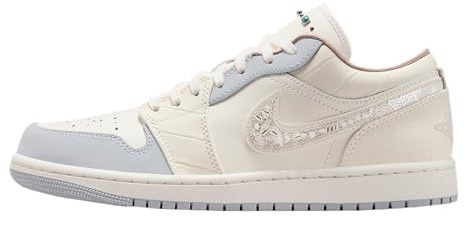 Air Jordan 1 Low Women's Shoes (Sail/Off Noir/Light Smoke Grey/Soft Pearl), Sail/Off Noir/Light Smoke Grey/Soft Pearl, 7 UK