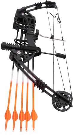 Compoundbogen Set 30-60lbs einstellbar Jagd Zielübung | 280-320 FPS Schussgeschwindigkeit 12 Pfeile im Lieferumfang Rechtshänder-Modell für Jagd Wettkampf & Freizeit.