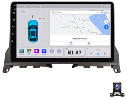 EsaSam Wireless Carplay Screen for Car & Android Auto Head Unit Compatible with Benz C Class W204 2006~2011 Touchscreen 9in Double Din Car Stereo with Backup Camera Navigation 4G,C20 Pro