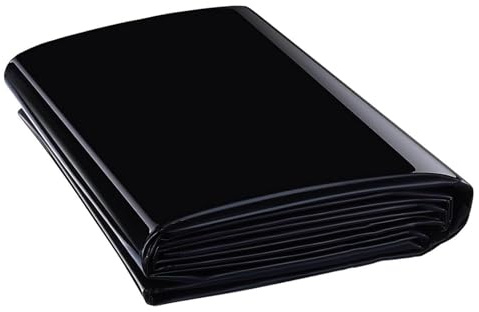 Strapazierfähige 0,2 mm dicke Teichfolie für den Außenbereich, flexibel, schwarz, wasserdichte Abdeckung für Gartenteiche, vorgeformte Einfassung, 2 x 8 m