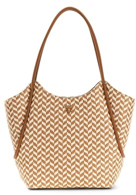 GUESS Shopper Schultertasche Tessi 2 in 1 Tote Cognac Multi hellbraun
