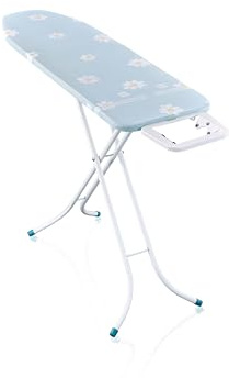 Leifheit Bügeltisch Classic M Compact, höhenverstellbares Bügelbrett, 120x38 cm kompakte Bügelfläche im floralen Dekor, platzsparend verstaubar, Feste Bügeleisenablage, Rostschutz