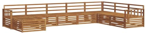 vidaXL Sofagarnituren 8 pcs Natur Massivholz Akazie, Garten Lounge, modernes Outdoor Sofa, strapazierfähiges sectional, Terrassenmöbel für Bequeme Sitzgelegenheiten