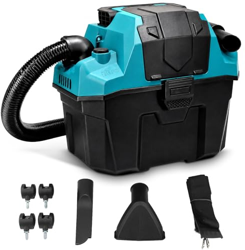 Batteridriven våt- och torrdammsugare, 11 l bärbar verkstadssugare med borstmotor, 16 KPa sugkraft, 200 W, trådlös industridammsugare för verkstad, bil, garage och hushåll (utan batteri och laddare)