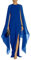 MuCoo Women's Elegant High Split Flared Sleeve Long Formal Evening Gown Dress with Cape Blue L