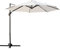 Outsunny 3 x 3(m) Cantilever Parasol with Cross Base, Garden Umbrella with 360° Rotation, Crank Handle and Tilt for Outdoor, Patio, Cream White