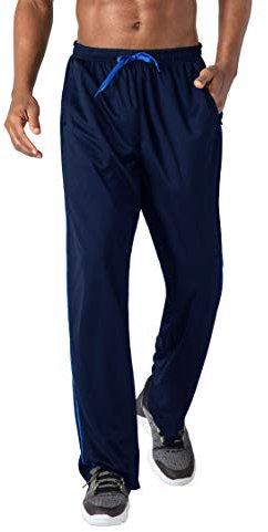 KEFITEVD Sweatpants Herren Loose Fit Sommer Trainingshose Lang Jogging Leicht Sporthose mit Zip-Taschen Lässig Fitnesshose Herren Gerade Hose Frühling Dunkelblau L