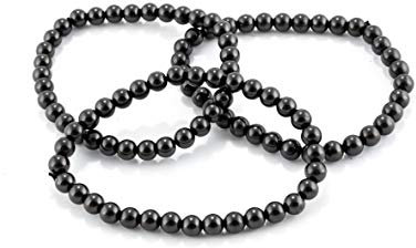 KASHU Edelstein Schungit direkt aus Karelien: 3 x Armband Dewdrops