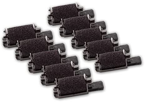 vhbw 10x Farbrolle, Farbwalze Schwarz Ersatz für IR40 für Taschenrechner, Registrierkasse