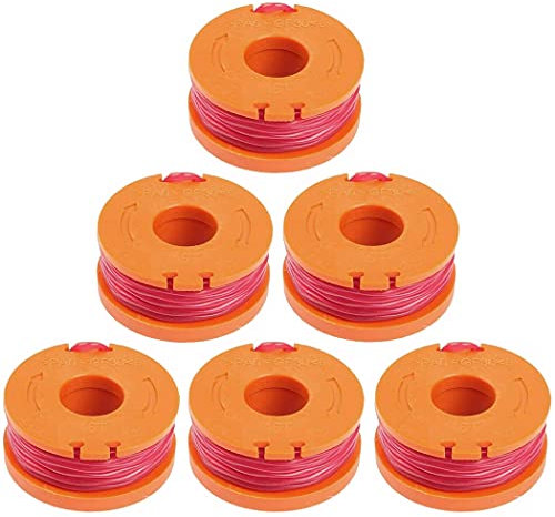 Dxyue Ersatzspule und Schnur WA0004 für Worx WG150E WG151E WG157E WG163E Rasentrimmer, 6 Stück