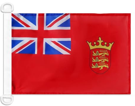 BANDERA NAUTICA PABELLÓN CIVIL JERSEY 45x30cm - Pabellón de conveniencia INGLESA - INGLATERRA - PABELLÓN NACIONAL 30 x 45 cm anillos - AZ FLAG