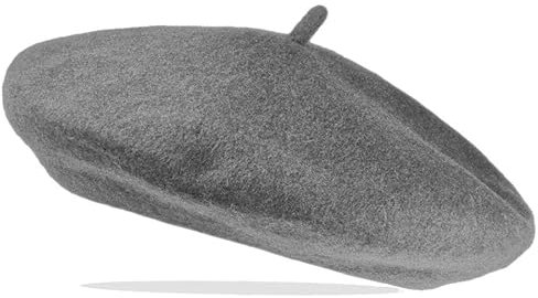 Van Der Rich ® - Klassischer französischer Baretthut Barett Wolle - Damen (Grau, One Size)