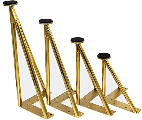 Patas para Muebles Metal Mesa Pies Patas de Metal Dorado Acero Inoxidable Reemplazable para Sofás Gabinete Sofá Silla Mesa de Centro 4 Piezas(Size:30cm(11.8in))