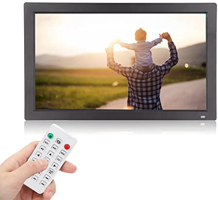 Digitaler Bilderrahmen, elektronisches 18,5-Zoll-Bilderalbum, 1080P HD Smart Photo Frame mit Touchscreen-Fernbedienung, Video, Audio, Kalenderanzeige, Wecker